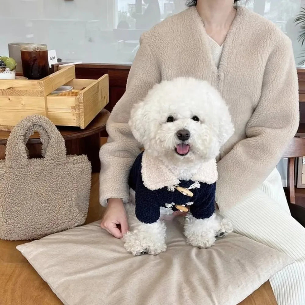 Thickened Fleece Dog Coat Horn Buckle Windproof Bodysuit XS–XL