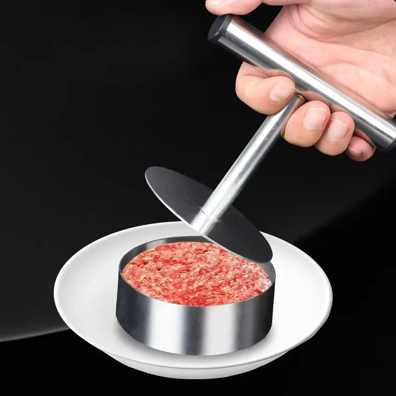 Stainless Steel Hamburger Patty Press Mold – Adjustable Thickness