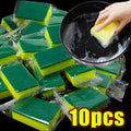 10-Pack Kitchen Sponge Scouring Pads – Dual-Side Scrub