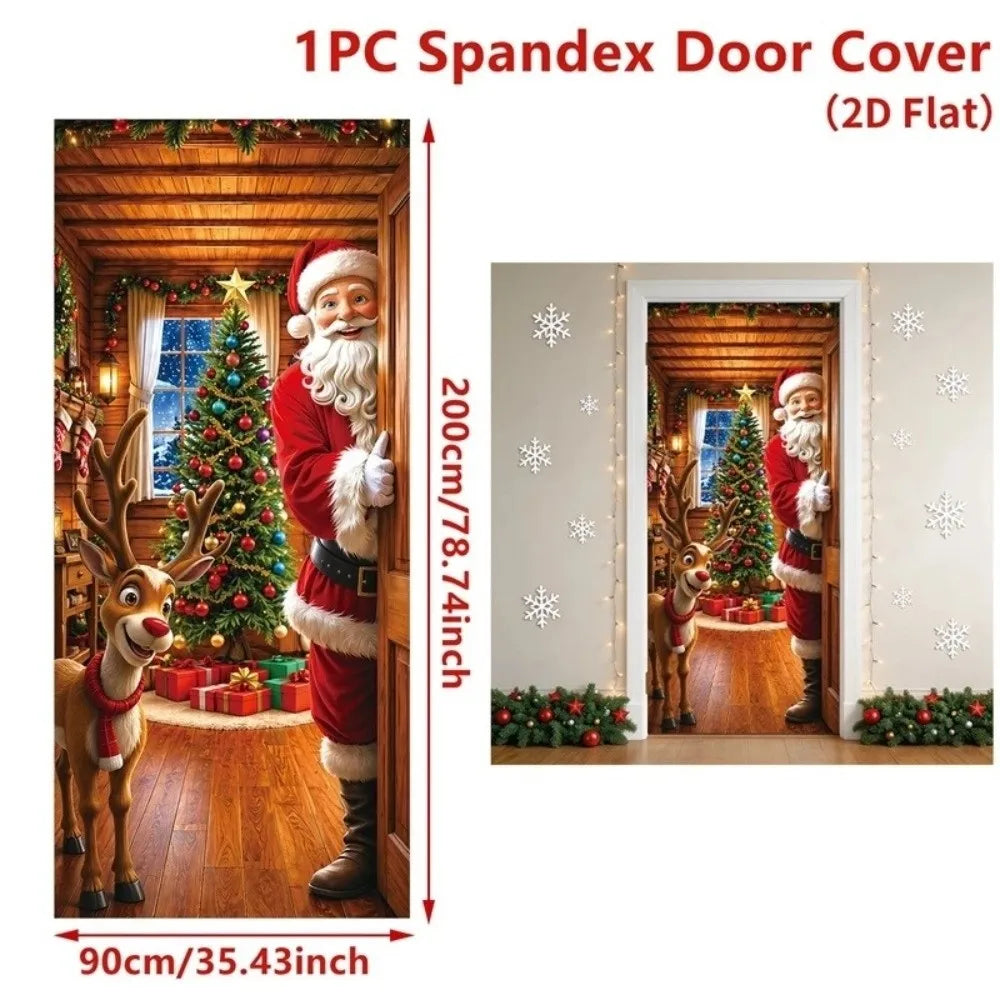 Christmas Door Cover Banner 90x200cm Holiday Décor