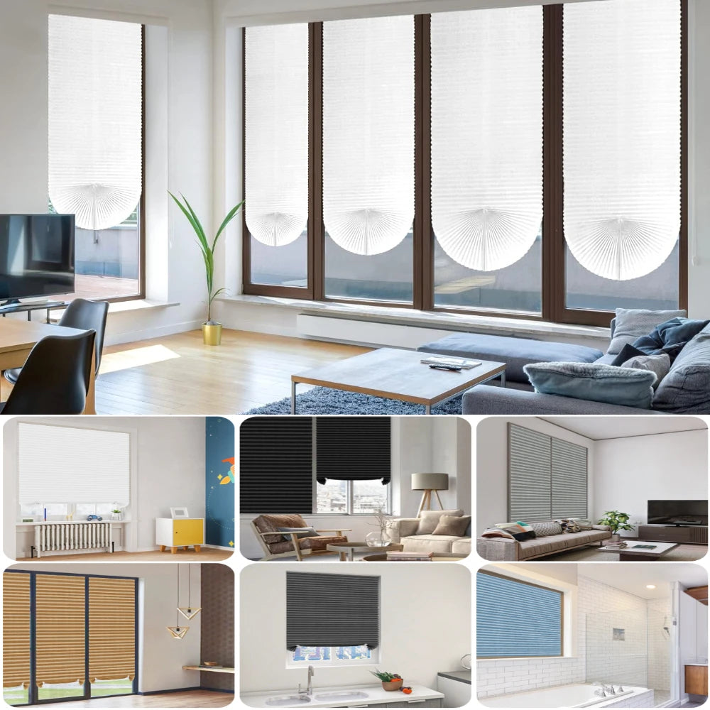 Cordless No-Drill Pleated Paper Blinds – Cut to Size