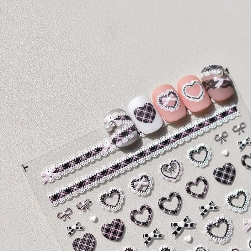 Bow Lace Self-Adhesive Nail Art Stickers – Sweet Heart Decals