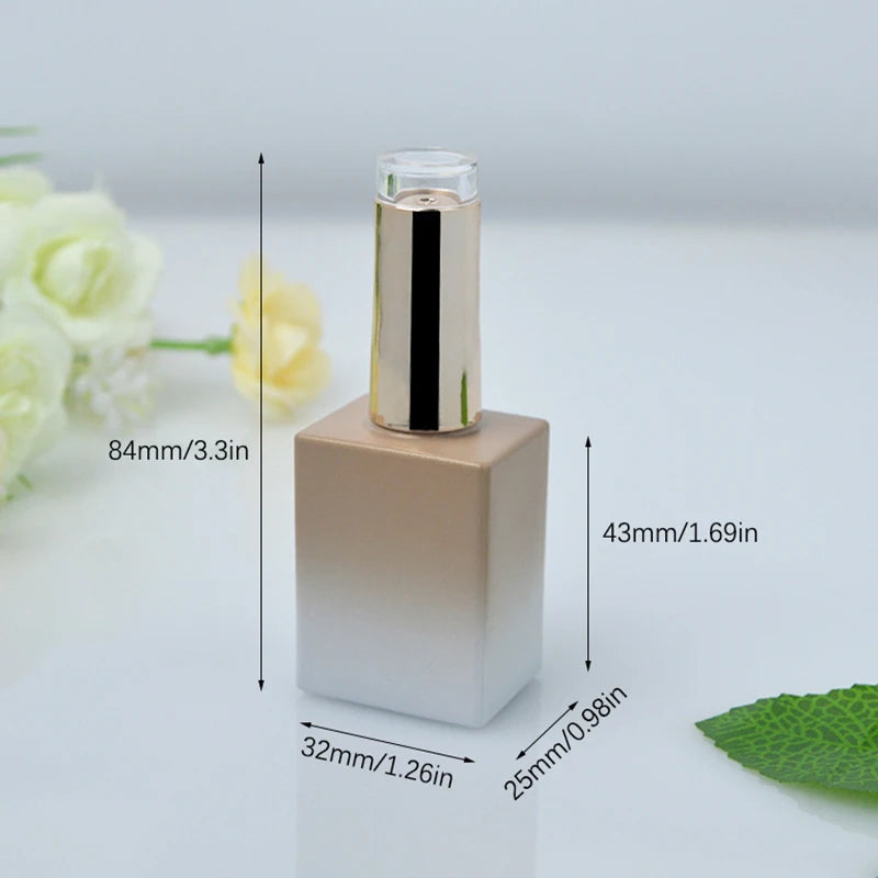 15ml Glass Nail Polish Bottles with Brush – Empty Cosmetic Jars