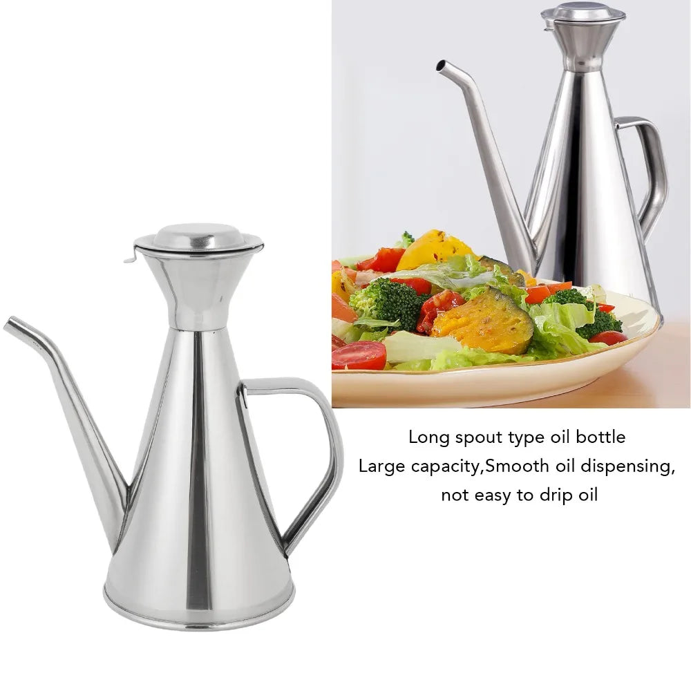 304 Stainless Steel Oil Dispenser Bottle 250ml/500ml Long Spout