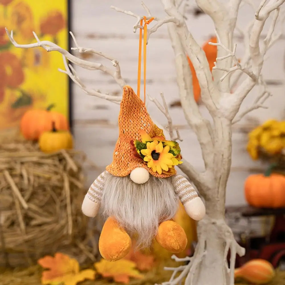 Thanksgiving Harvest Gnome Ornament – Maple Leaf Pendant