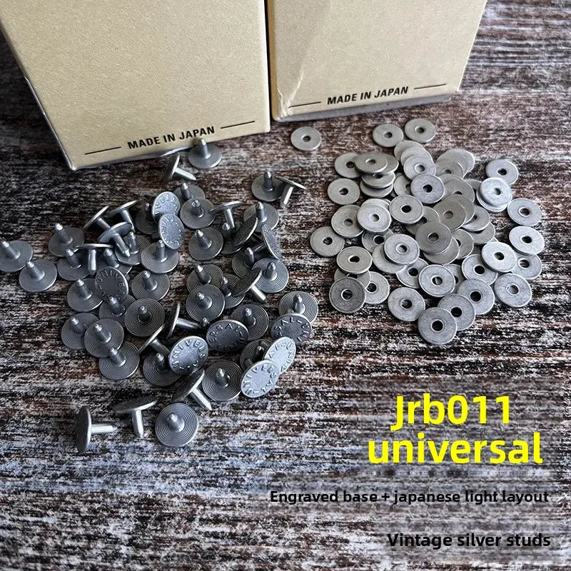 30-Pack Retro Silver Metal Rivets – Universal Denim Tack Buttons