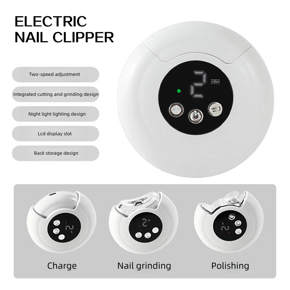 3-in-1 Electric Nail Clipper Trimmer – Baby-Safe & USB Rechargeable