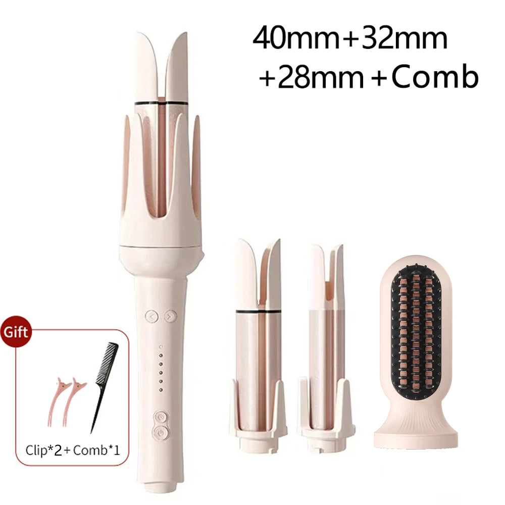 5-in-1 Auto Rotating Ceramic Hair Curler Wand Set