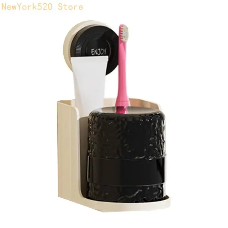 Wall Mounted Toothbrush Holder Suction Cup & Drainage Tray