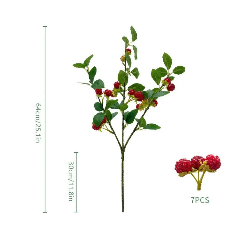 Artificial Raspberry Berry Branches – Faux Fruit Floral Stems