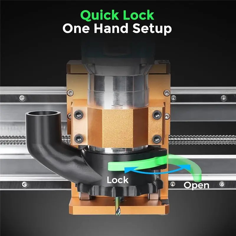 CNC Router Dust Shoe 65mm 69mm – Dual Brush & Quick-Release