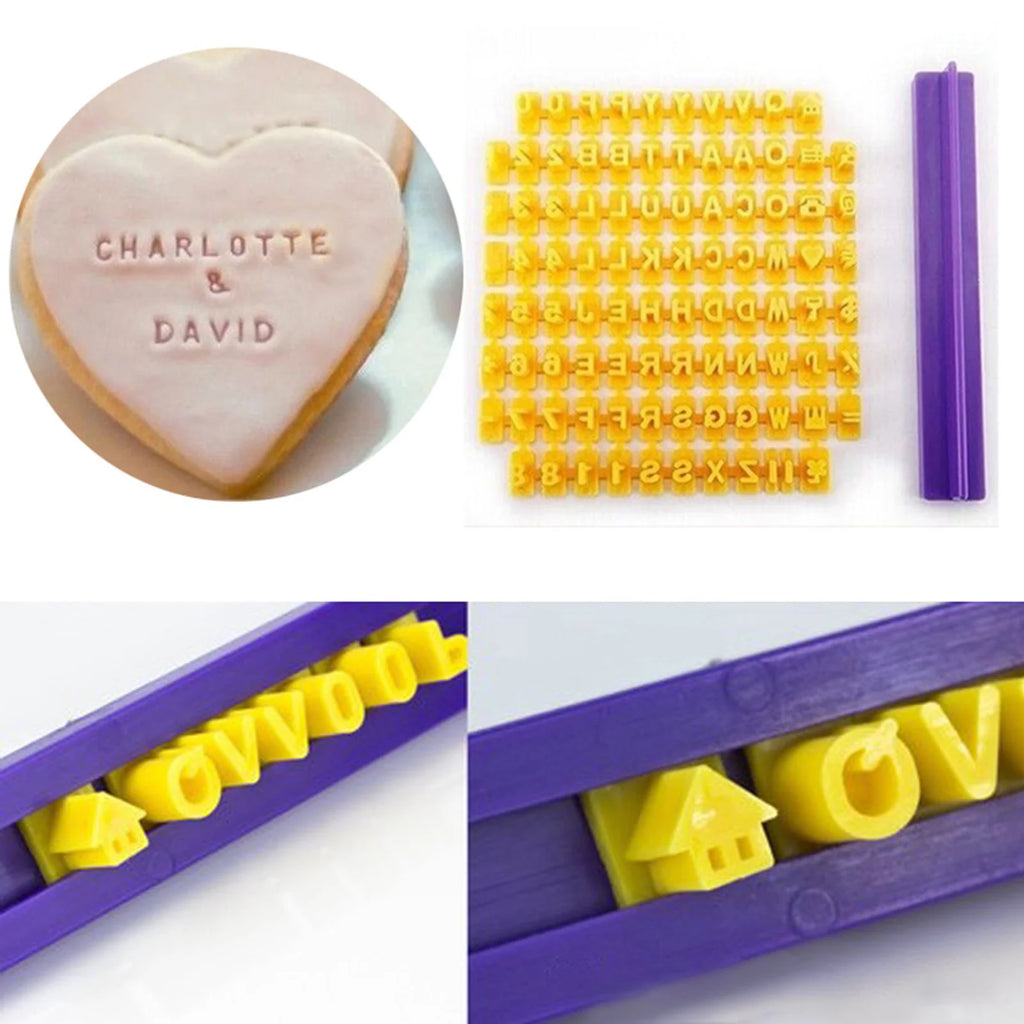 Alphabet Fondant Stamp Set – Food-Grade Letter & Number Mold
