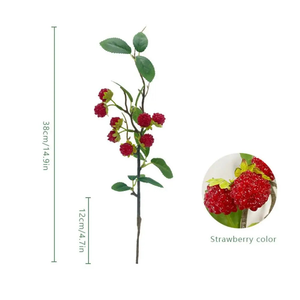 Artificial Raspberry Berry Branches – Faux Fruit Floral Stems