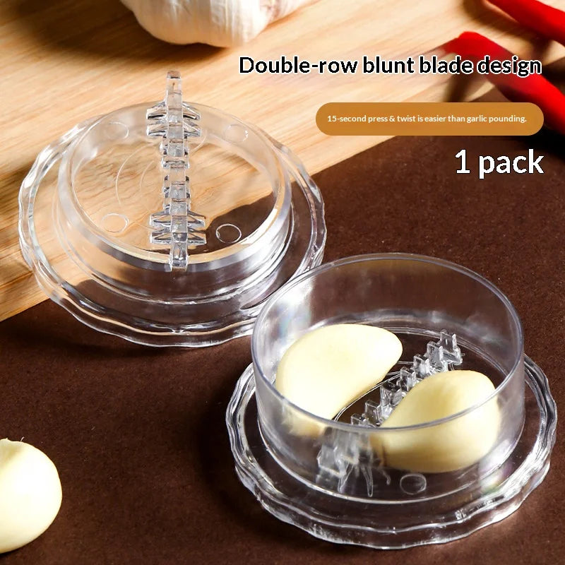 Manual Rotating Garlic Press Box – Transparent Garlic Mincer