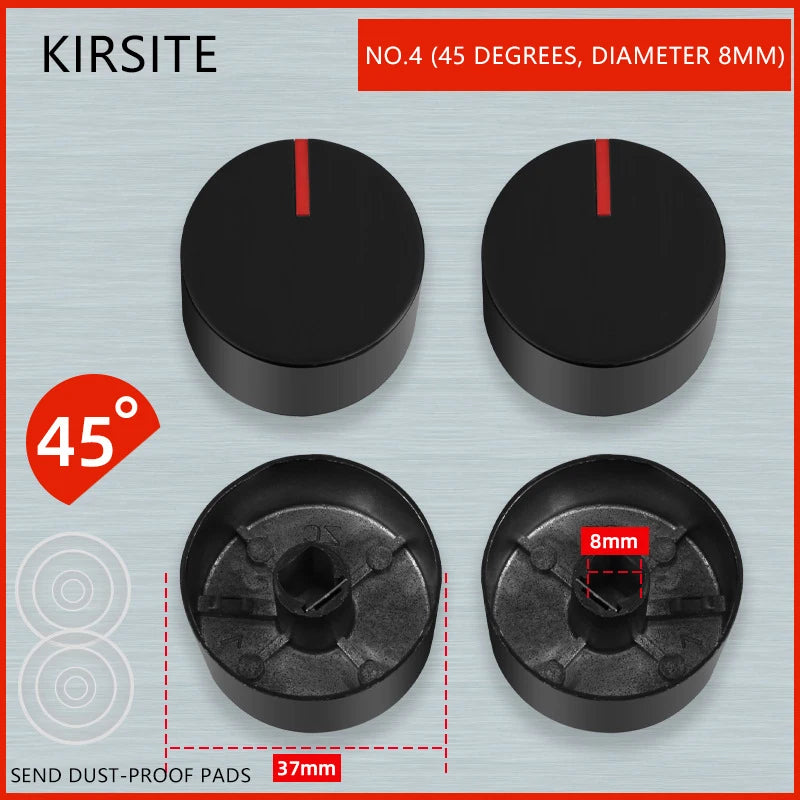 45° Gas Stove Knobs 8mm 38mm Oven Control Switch 2-Pack