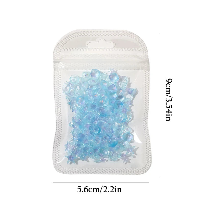 50Pcs Ocean Nail Art Charms – Pearl Shell Starfish Rhinestones