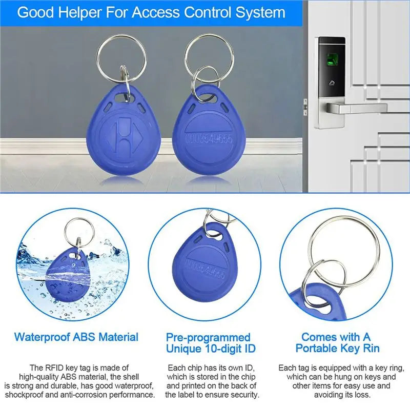 200-Pack 125KHz RFID Keyfobs TK4100 Door Access Control Tags