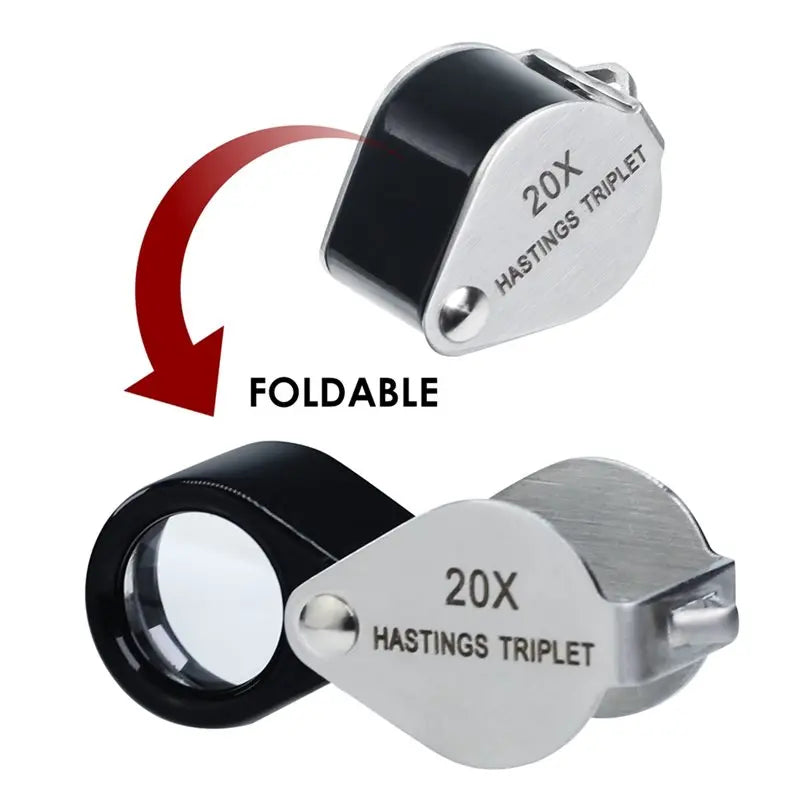 Foldable 14X Triplet Jeweler's Loupe Magnifier – 12mm Pocket Glass