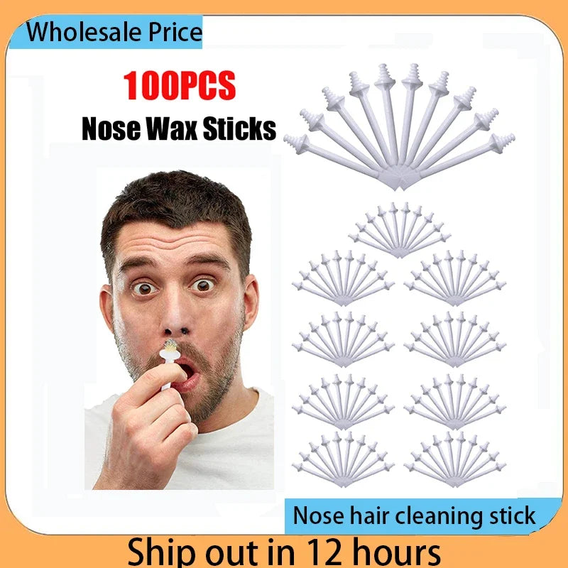 Nose Hair Wax Applicator Sticks & Beeswax Bean Set