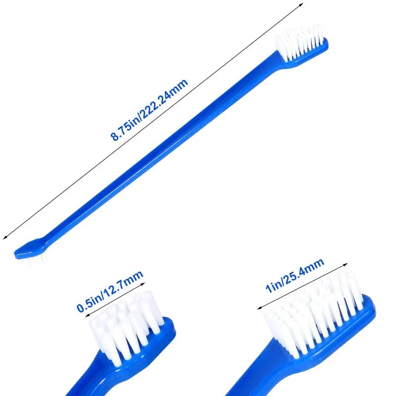 Dual-Headed Dog Toothbrush Set – Soft Nylon Bristles for Pets
