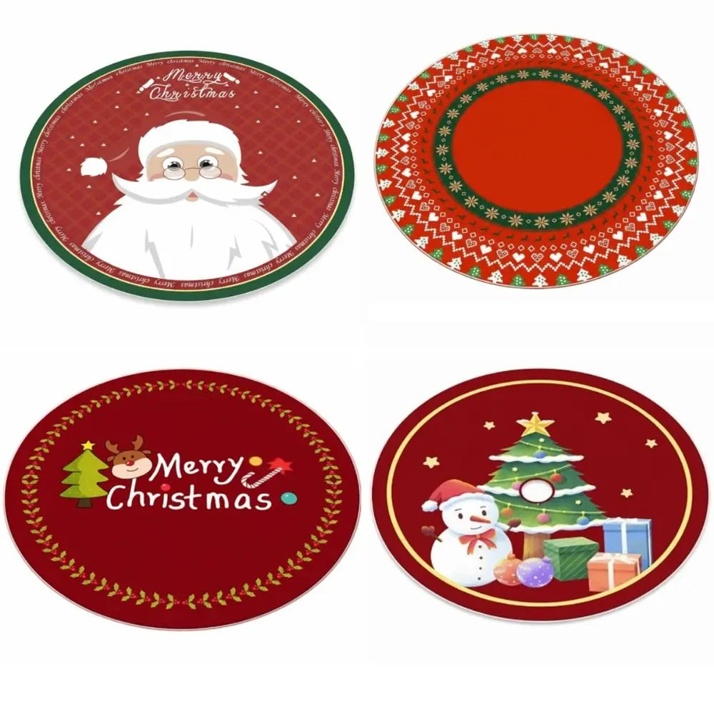 Santa Claus Round Christmas Rug Anti-Slip Washable 60/80cm