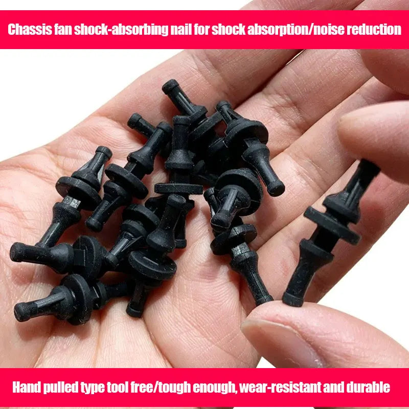 PC Case Fan Rubber Mounting Nails – Anti-Vibration Screws