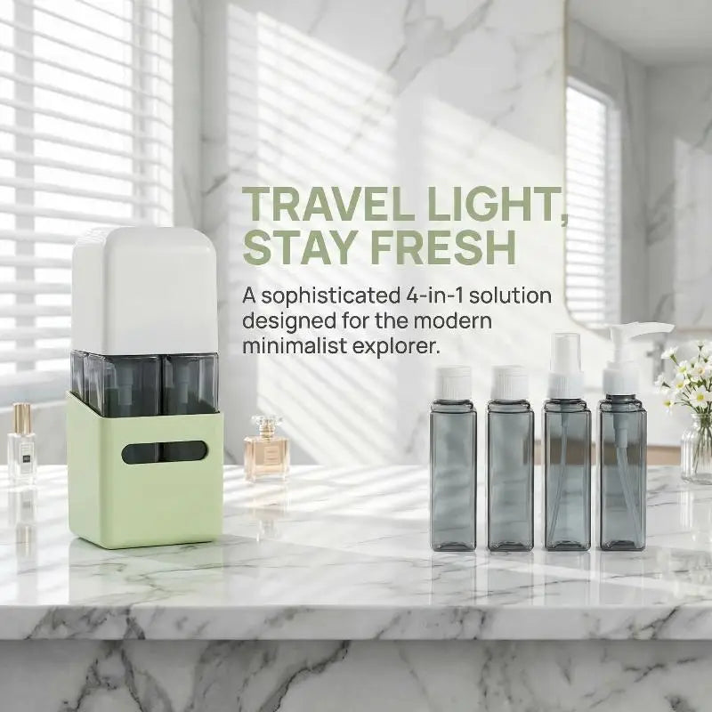 4-in-1 Refillable 60ml Travel Bottle Set with Pump Dispensers