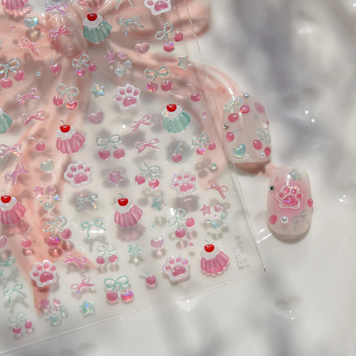 Summer Jelly Nail Stickers – Fruit, Bow & Flower Decals
