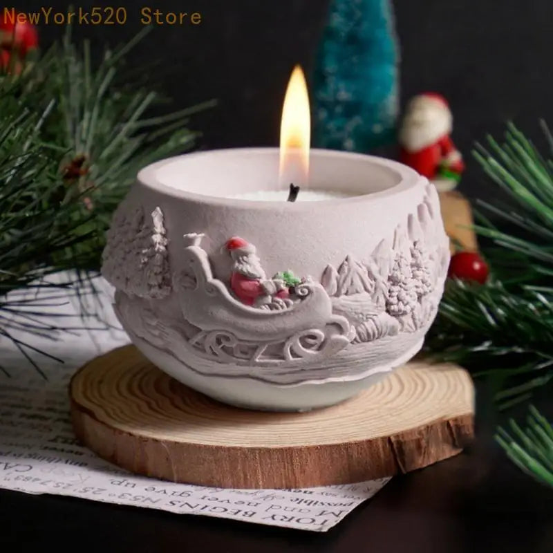 Santa Flowerpot Silicone Mold – Christmas Candle & Craft Mould