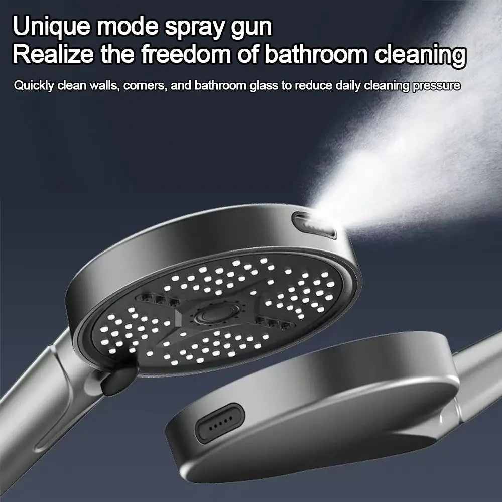 5-Mode Handheld Shower Head – 13cm Large Panel Water-Saving