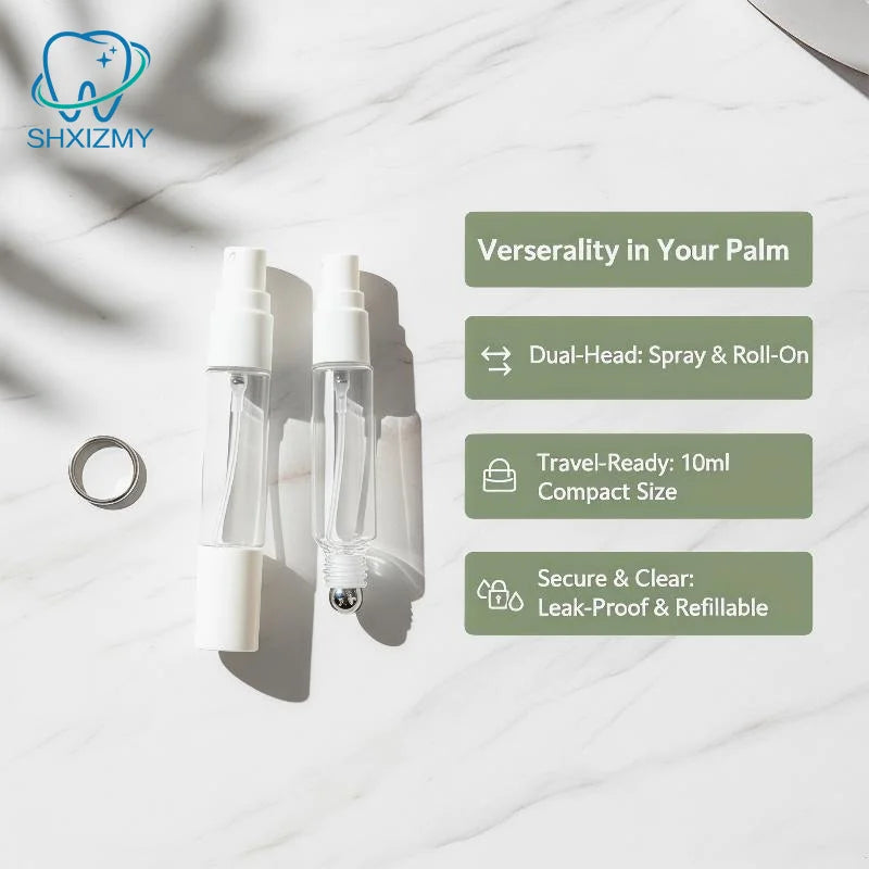 10ml Refillable Travel Perfume Spray & Roller Ball Bottle