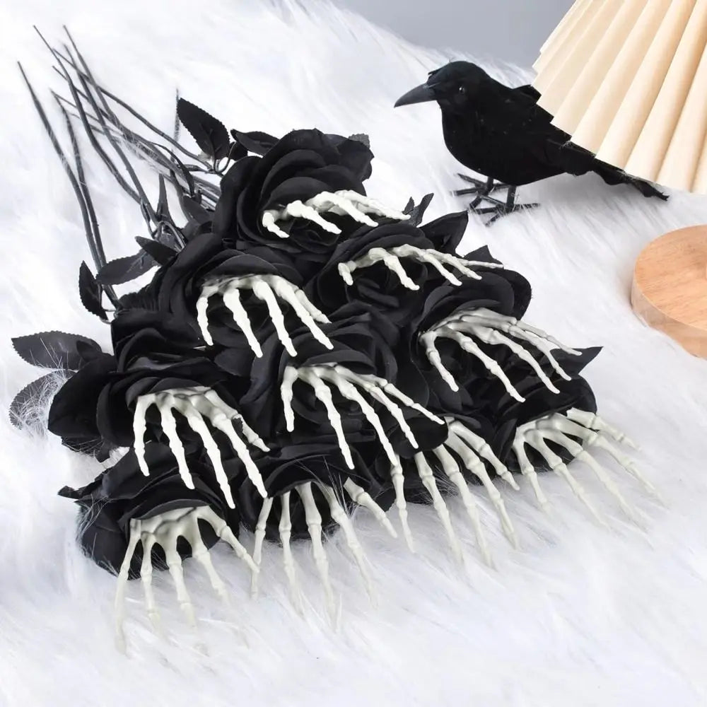Skeleton Hand Rose Gothic Artificial Flower | Halloween Decor