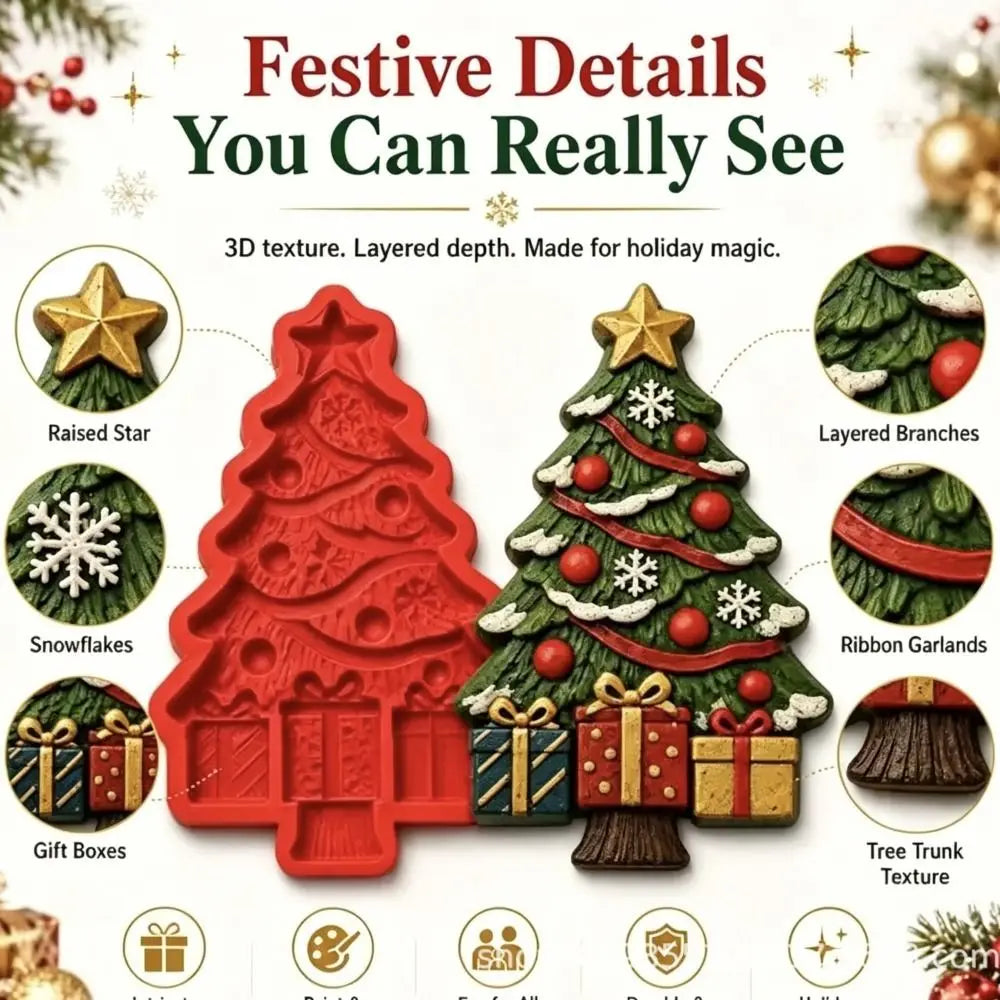 Reusable Christmas Tree Resin & Gypsum Casting Mold 3D