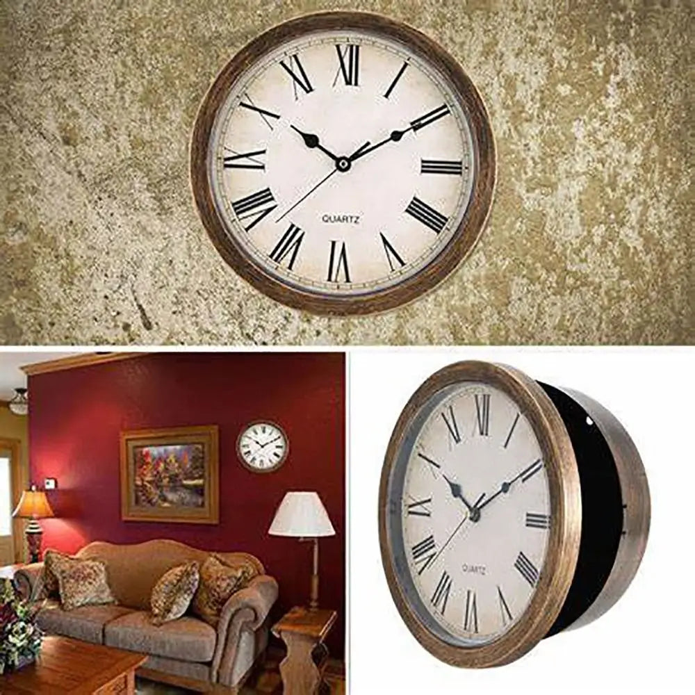 Wall Clock Hidden Safe Box | Secret Compartment Storage