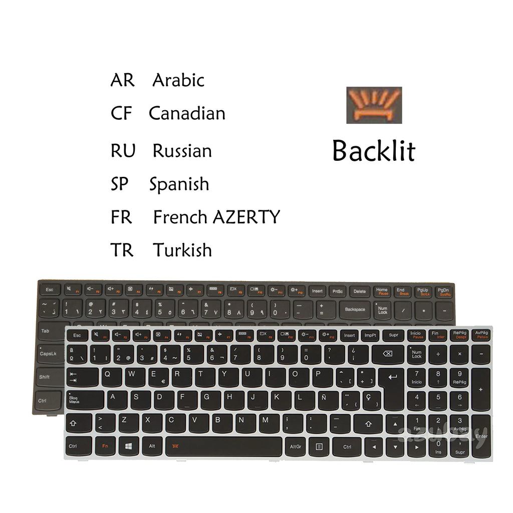 Backlit Keyboard for Lenovo M50 Z50 Z51 E50 – Multi-Language