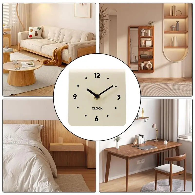 Retro Silent Desktop Alarm Clock – No-Tick Quartz Décor