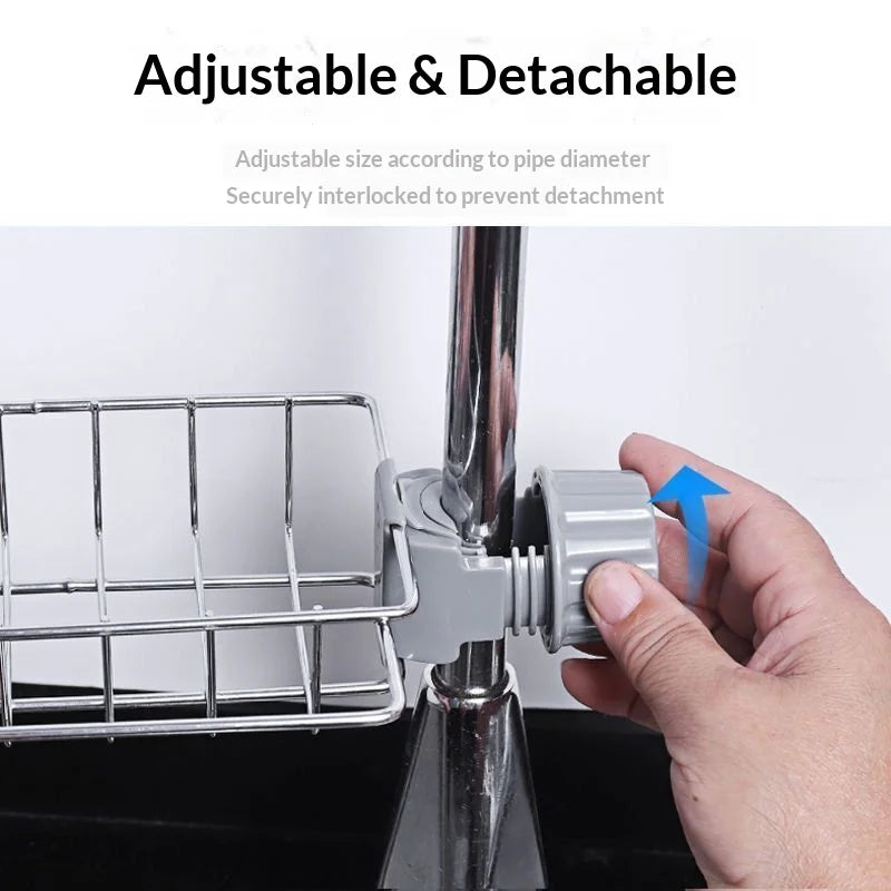 Stainless Steel Sink Organizer Rack – Sponge & Soap Holder