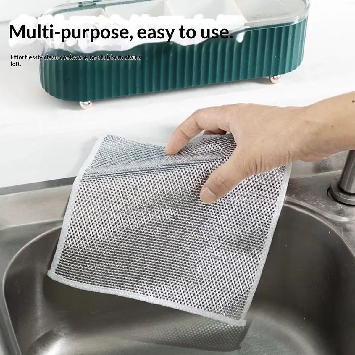 Metal Wire Dish Scrubber Pad – Wet & Dry Kitchen Cleaning Cloth