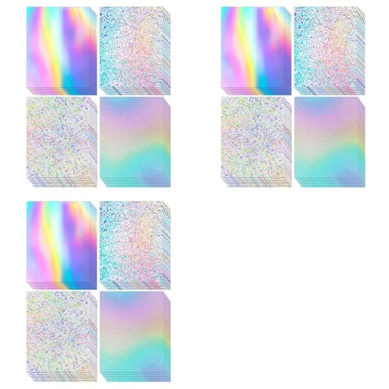 72-Sheet Holographic Cardstock 8.5x11 Glitter Rainbow Mirror Paper