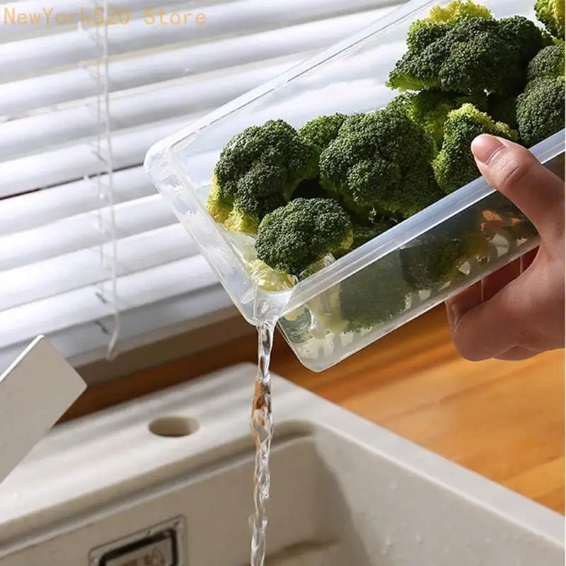 Fresh Produce Storage Box with Drain Mat – Fridge Organizer