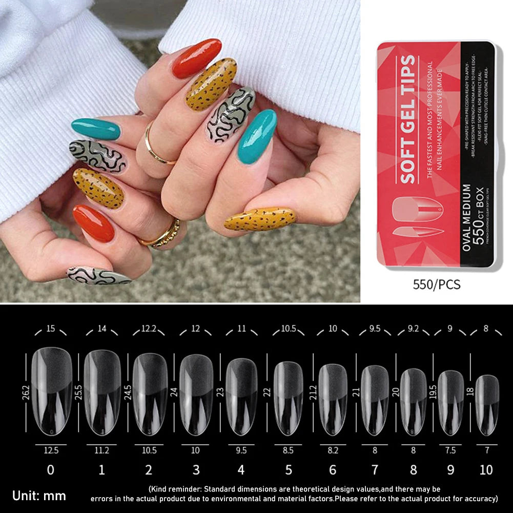 Yoxier Ultra Thin Soft Gel Full Cover Matte Press On Nails 440/550pc