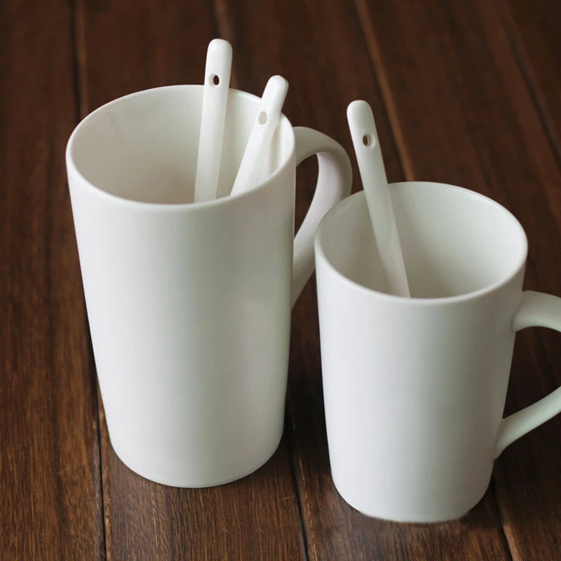 5-Pack White Ceramic Porcelain Spoons – Tea Coffee Dessert Set