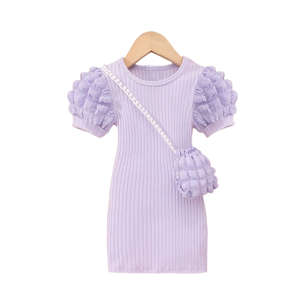 Girls Short Sleeve Midi Dress – A-Line Party Dress Ages 2–8