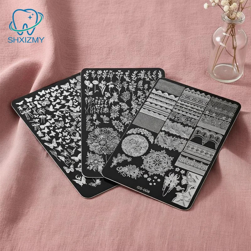 Floral Lace Butterfly Nail Art Stamping Plate – DIY Stencil