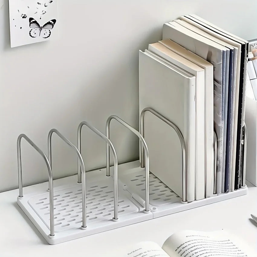 Modern Metal Desktop Book Stand & File Organizer Rack