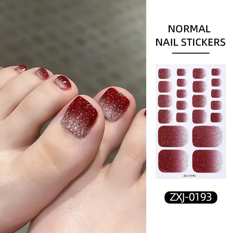 Glitter Self-Adhesive Toe Nail Wraps – Full Cover Shiny Decals