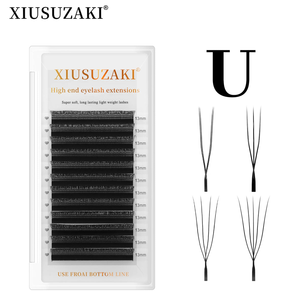 XIUSUZAKI U-Shaped Mink 3D 4D 5D Premade Volume Lash Extensions