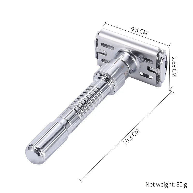 Adjustable Double Edge Safety Razor – Stainless Steel Classic