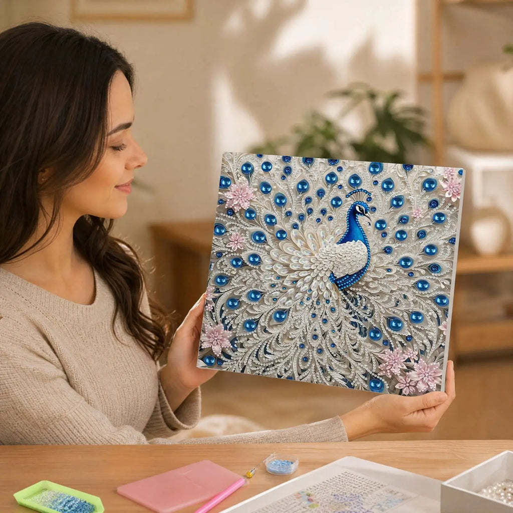 5D Diamond Painting Peacock Kit – Self-Adhesive Wall Art 30×30cm