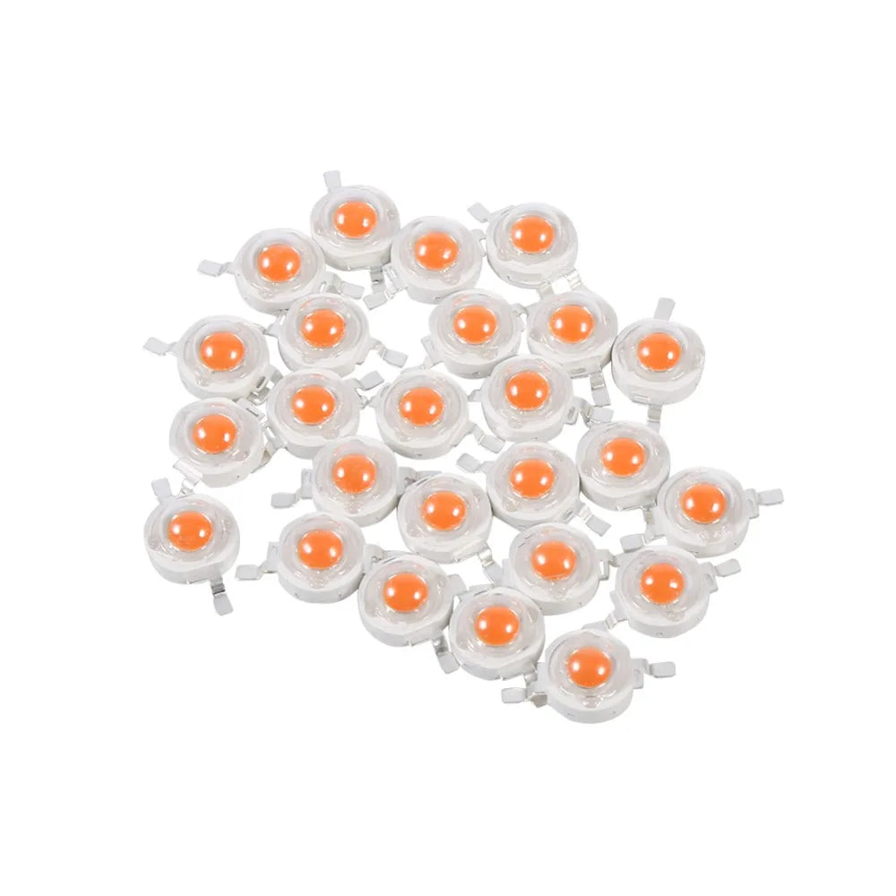 25-Pack 3W Full Spectrum LED Grow Light Chips 380nm–840nm